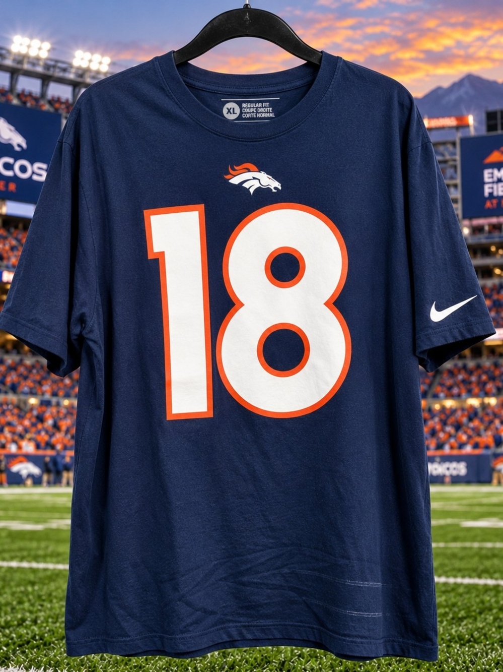 Nike Denver Broncos Peyton Manning #18 Shirt Men’s XL NFL - Error Print